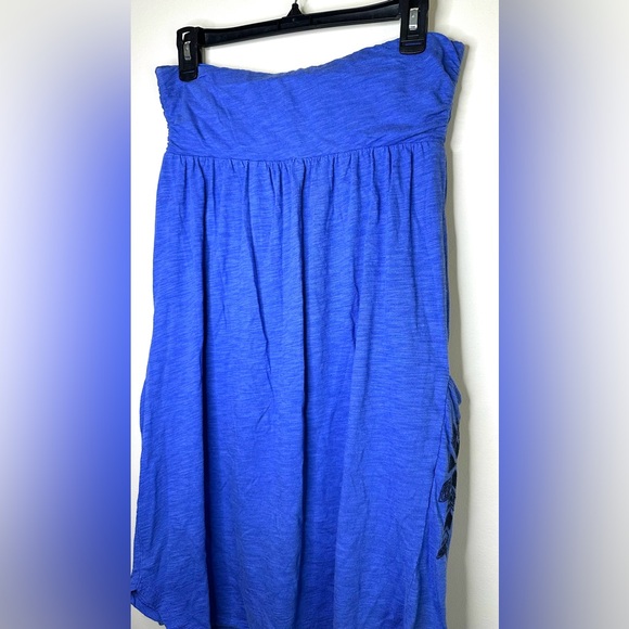 Express Strapless Aztec Embroidered Blue Dress with Pockets - Size M - Picture 6 of 7